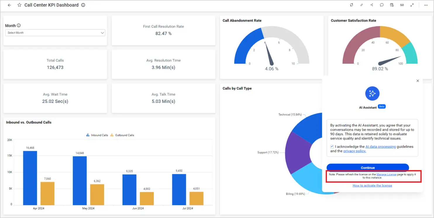 Click on Manage License