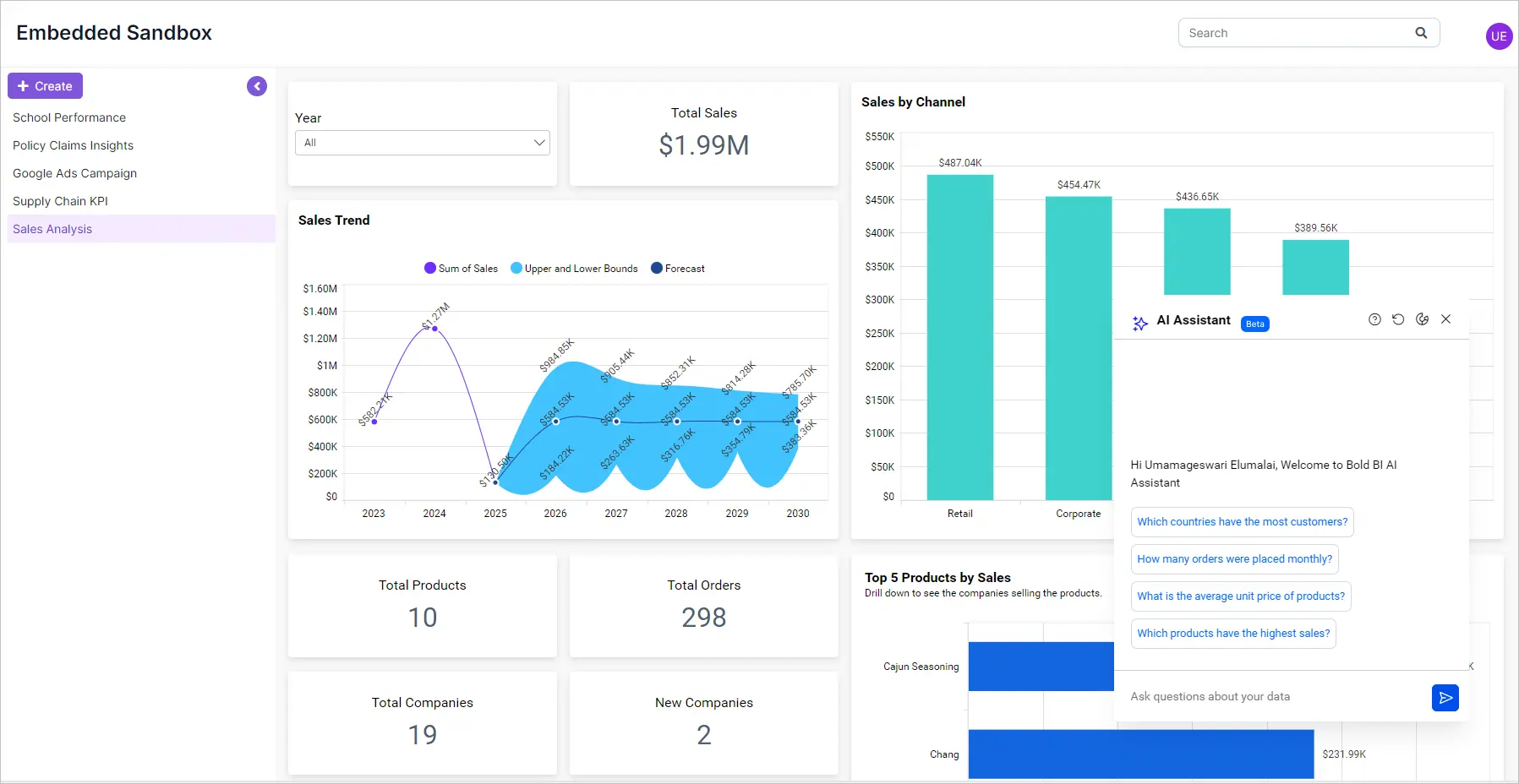 AI Assistant in embedding