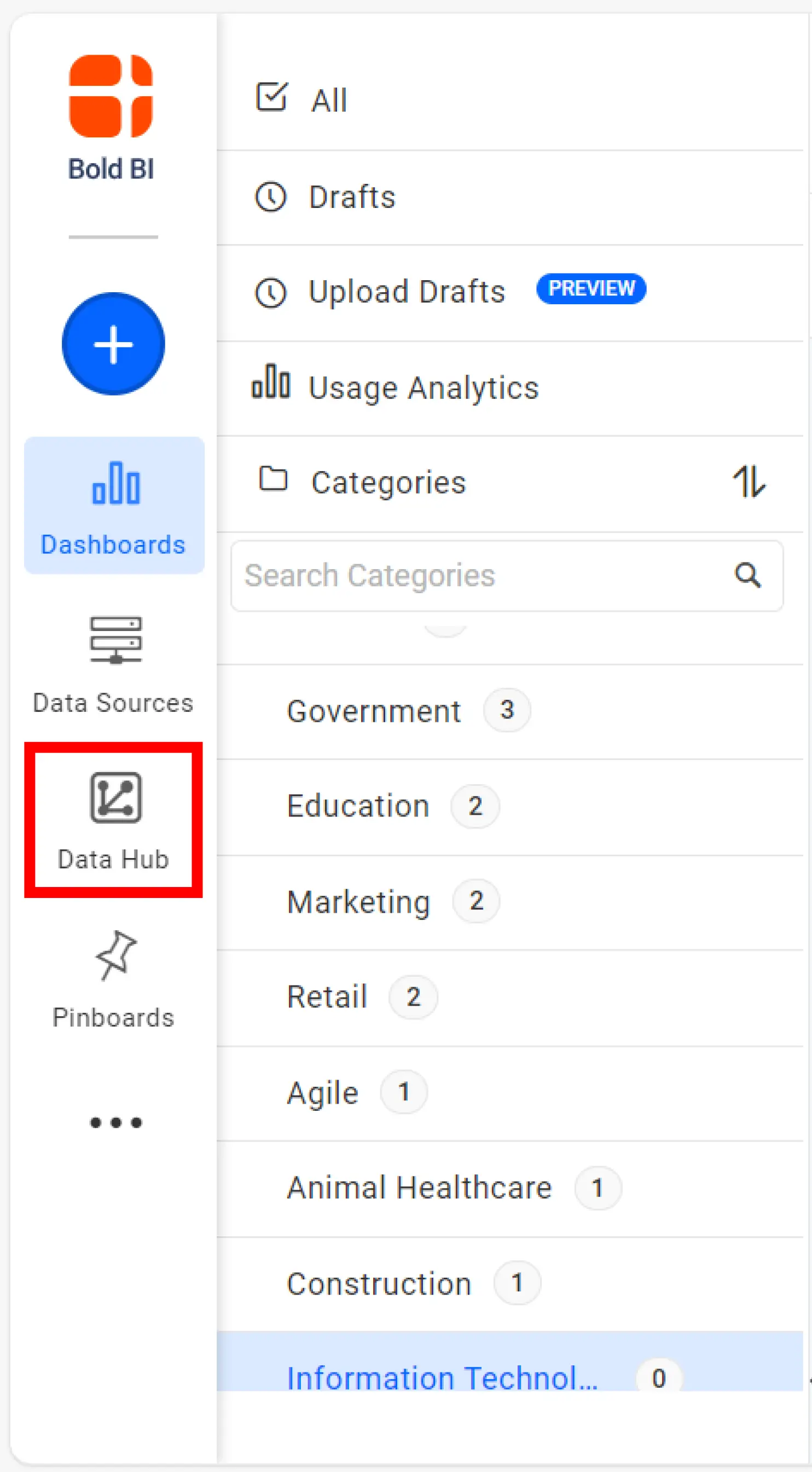 Bold BI Application Home Page