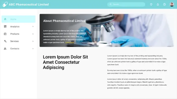 Sample Website of a Pharmaceutical Company