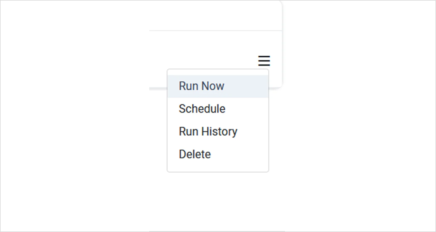 Run and schedule