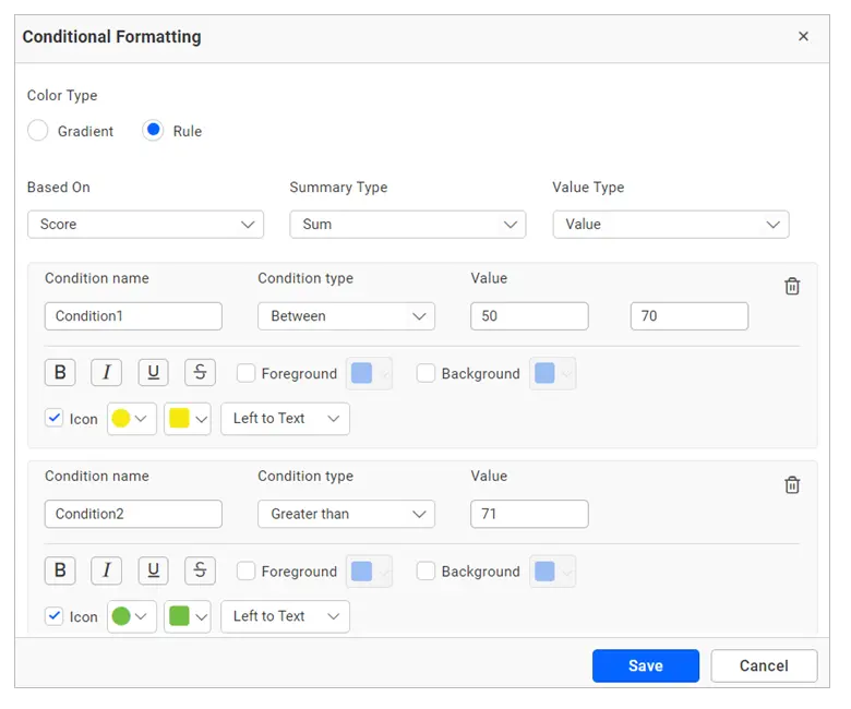 Conditional Formatting with “Rule” Type