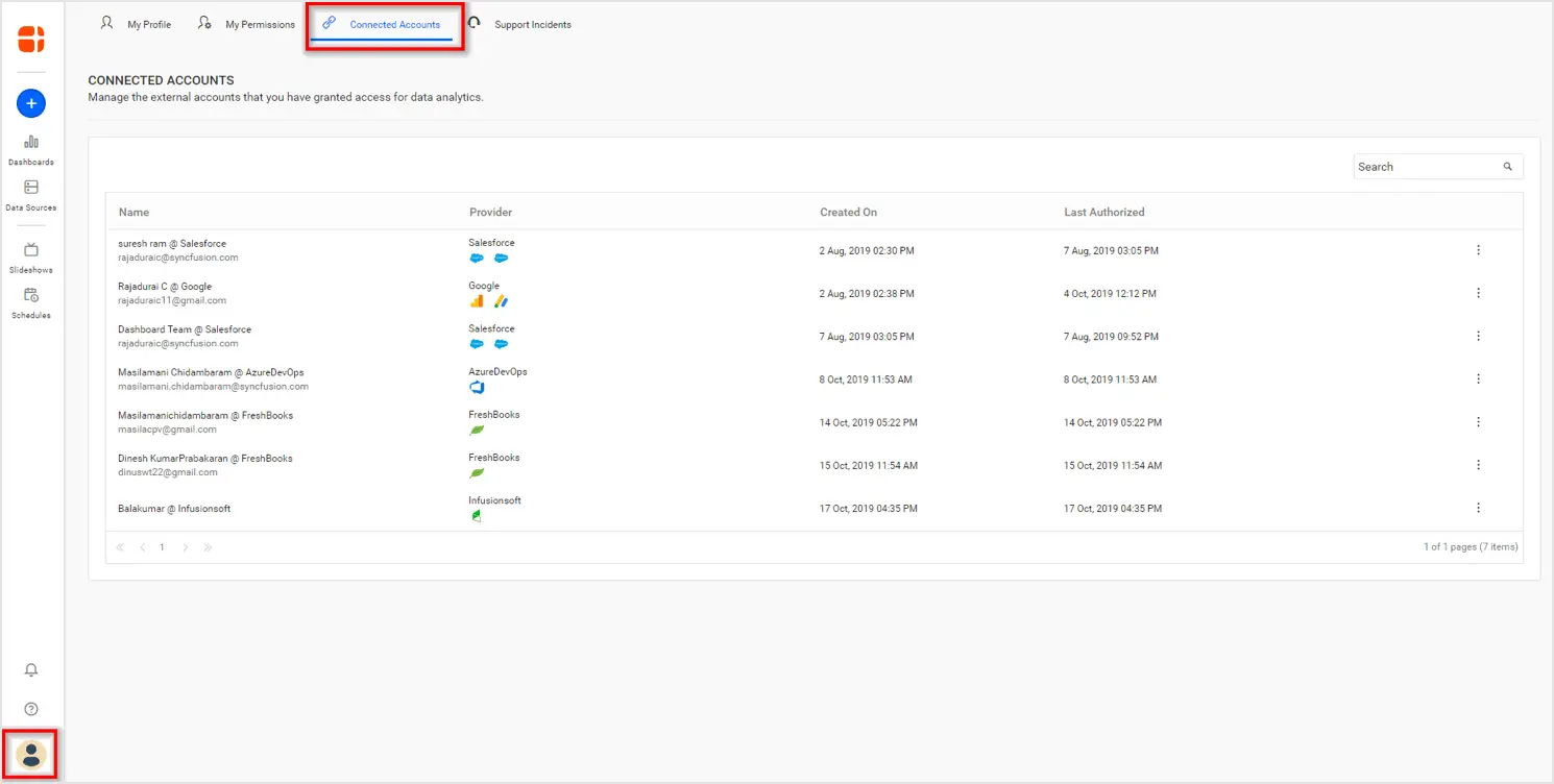 SSO support for OAuth data connections
