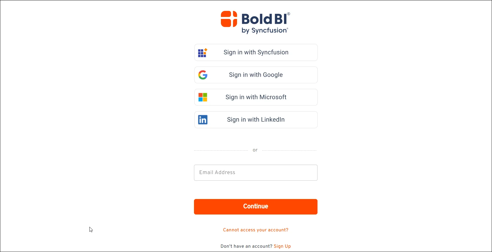 Bold BI Sign-In Page