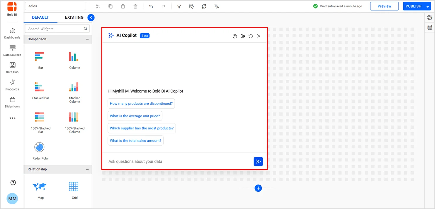 AI‑powered analytics assistant