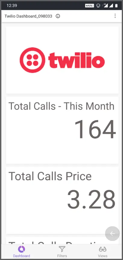 Dashboard Mobile View