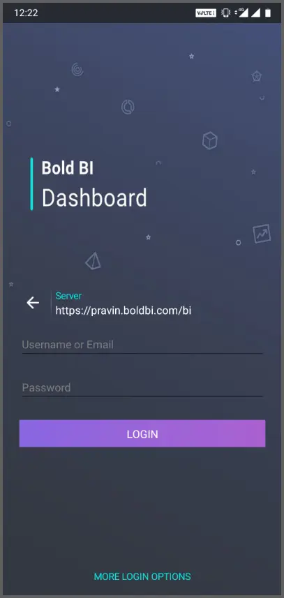 Mobile App Login Screen