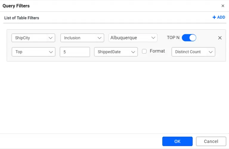 Query Filters Window