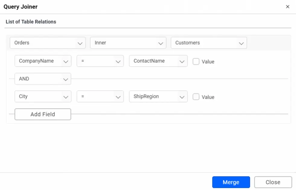 Table Join Editor