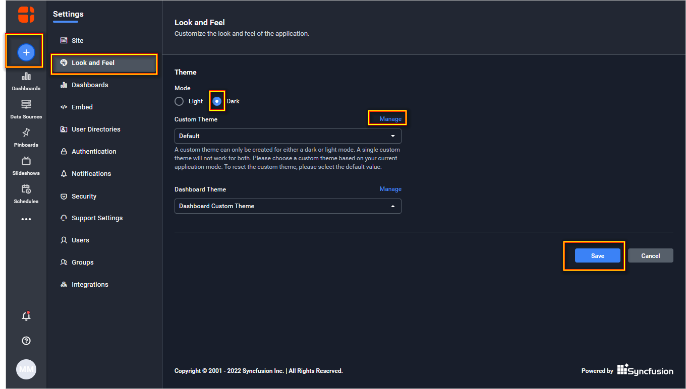 Primary Branding Color “Blue” chosen for Dark Theme
