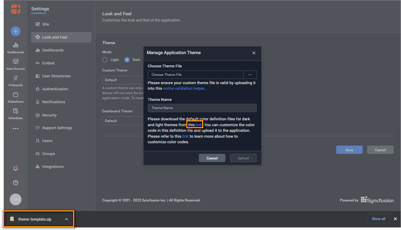 Theme Files Downloaded