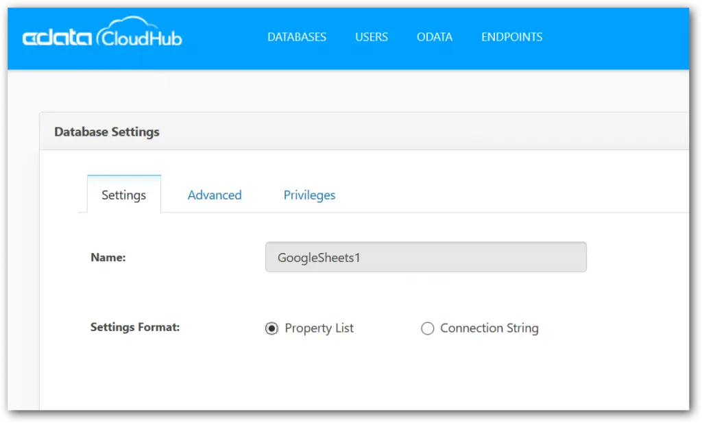 Creating virtual database for Google Sheets