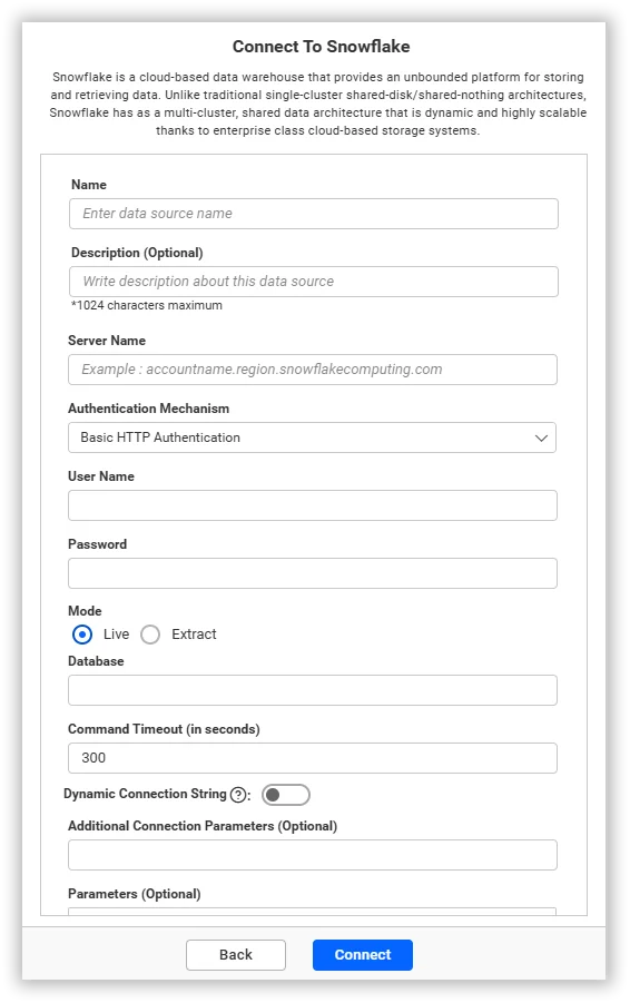 Fill the required fields and click Connect