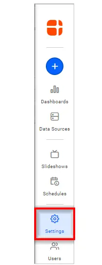 Navigation bar with Settings
