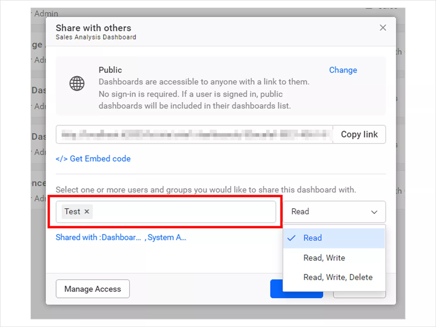 Set Dashboard Access