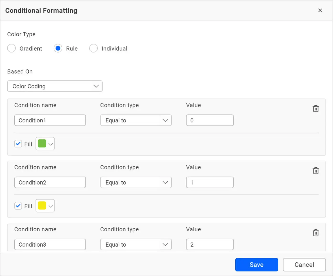 Configuring Conditional Formatting