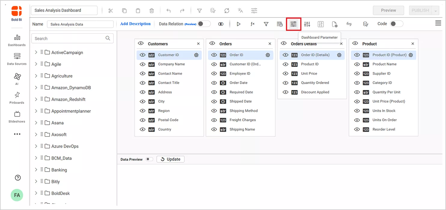 Dashboard Parameter Icon
