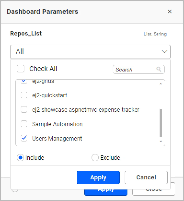 Filtering a Dashboard with Dashboard Parameters | Bold BI