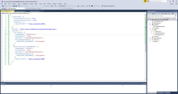 Updating the application URL and launch URL in launchSettings.json