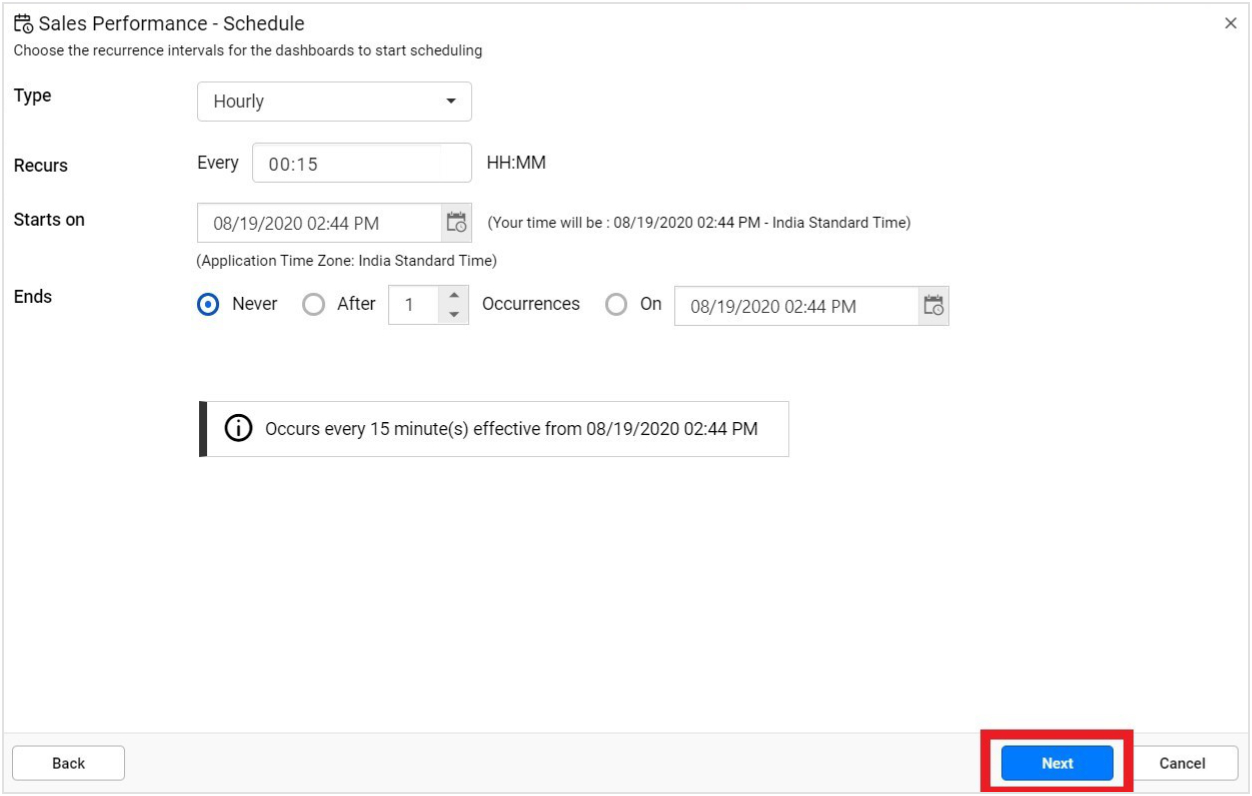 Set Recurrence Interval for Data Alert Configuration