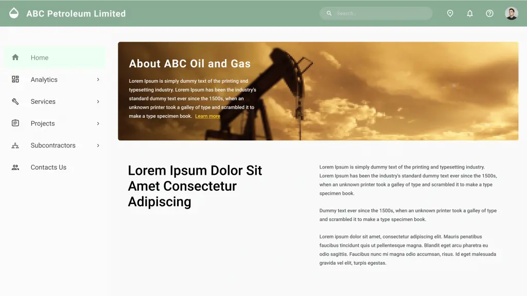 Sample Website of an Oil and Gas Company