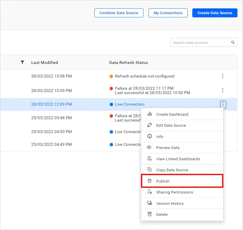 How to publish a data source to other Bold BI sites