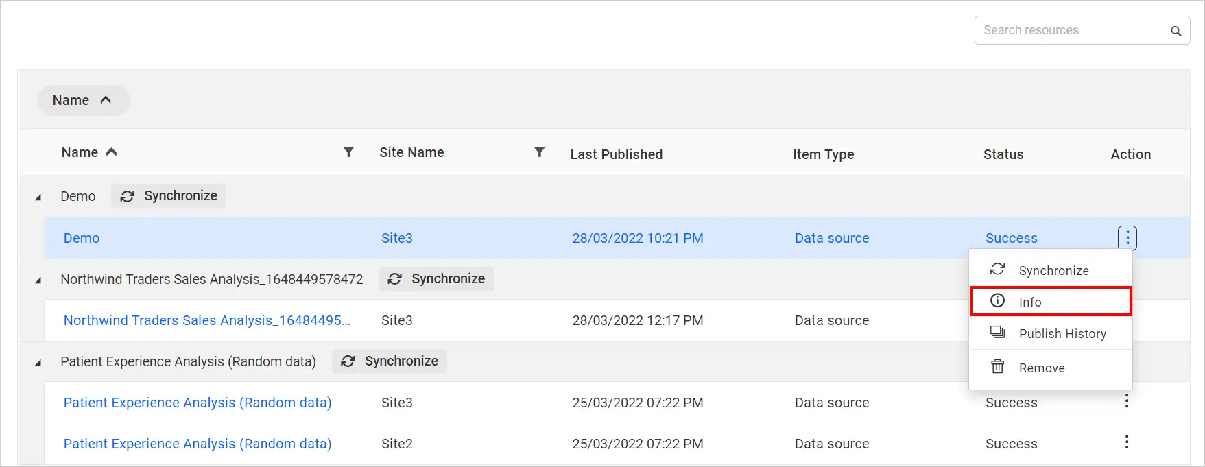 View publishing information and history