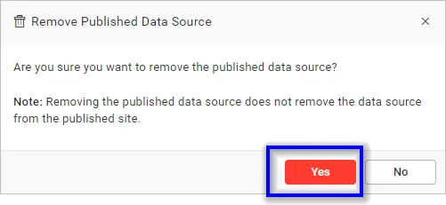 Remove Published Data Source