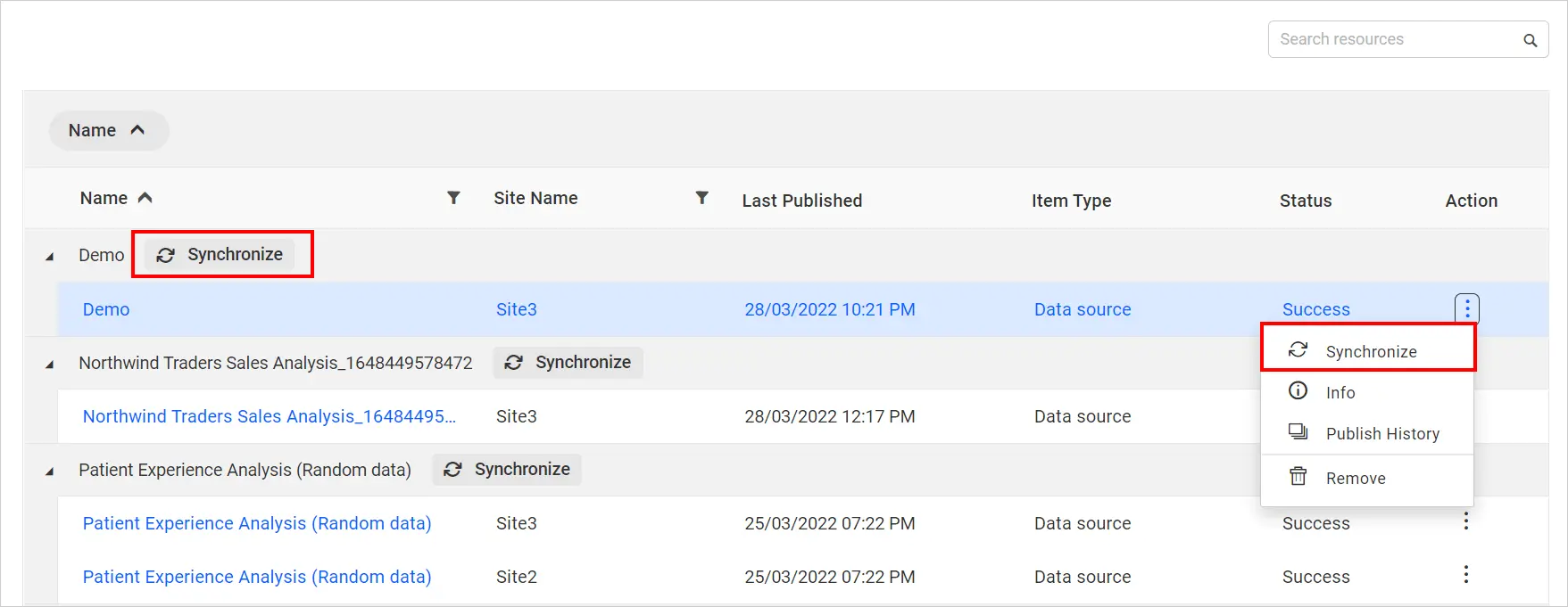 How to synchronize new updates to the published data sources in other sites