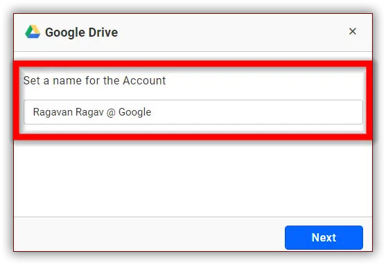 Google account window