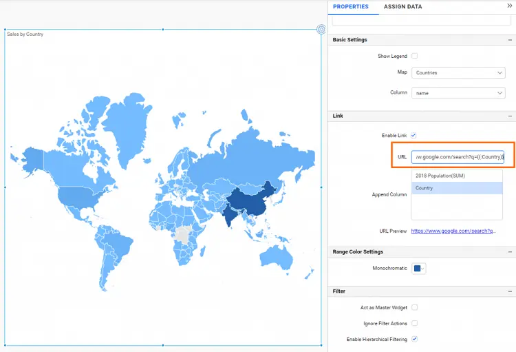 Configuring Widget Linking