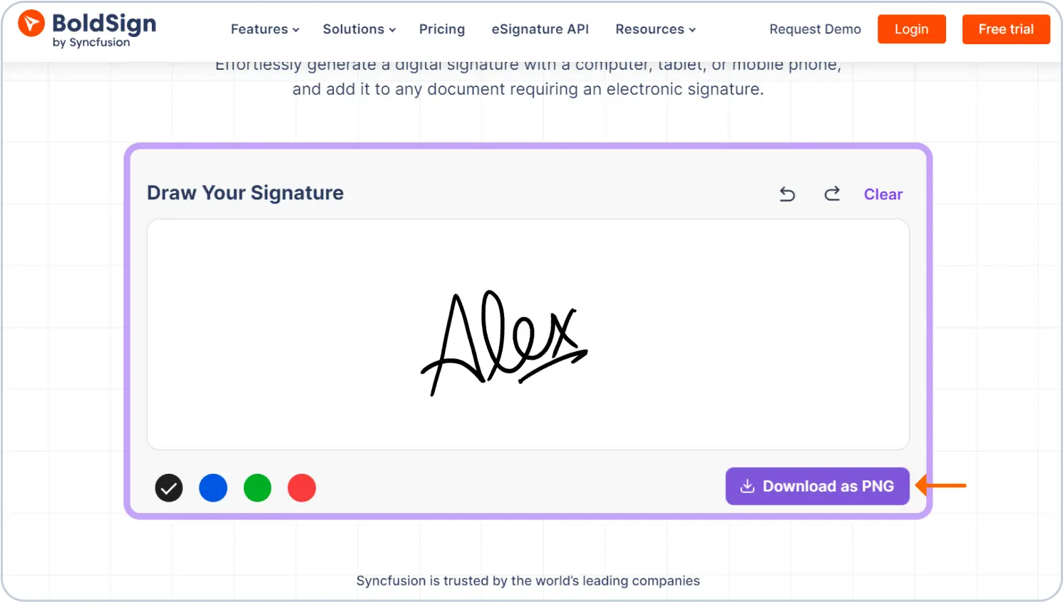 Download your signature