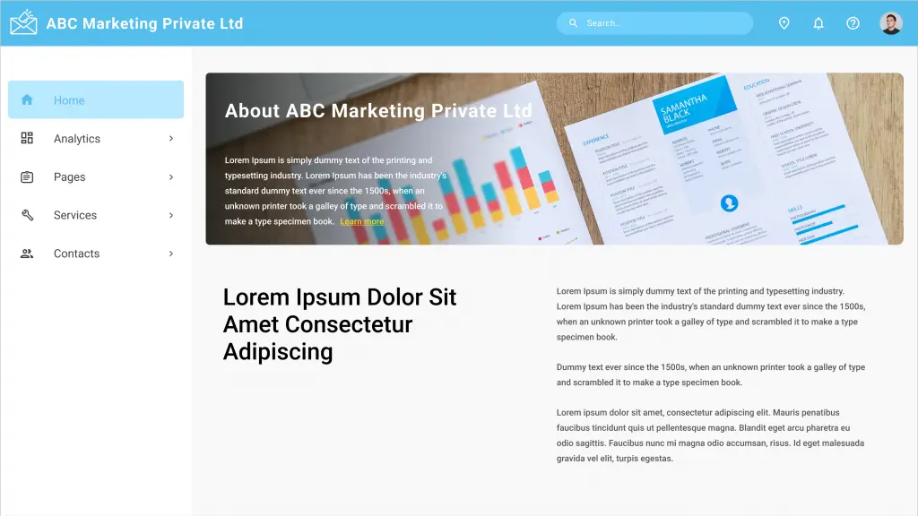 Sample Website of Marketing App
