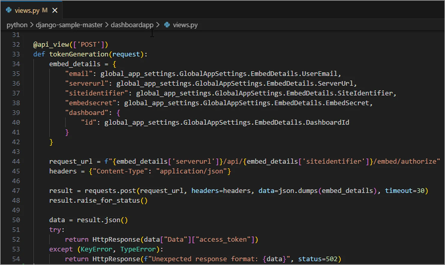 Token generation API