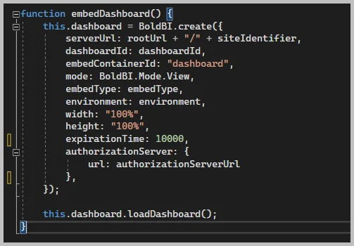 View dashboard in application embedded with Bold BI 