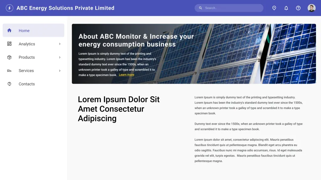 Sample Website of Energy Company