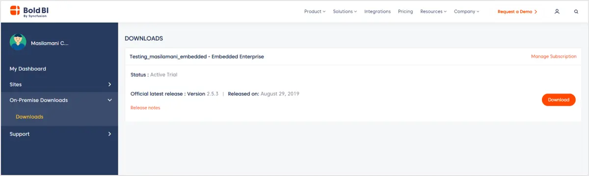 Enterprise download page