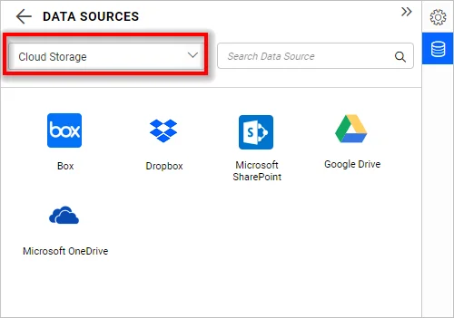 Data source listing page
