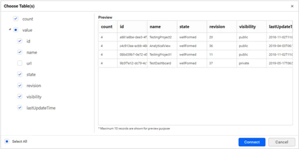 Raw data window