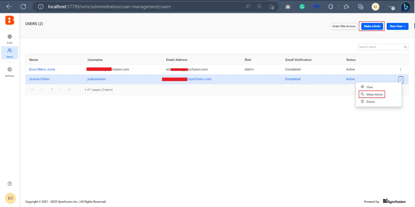 Manage Admin Access