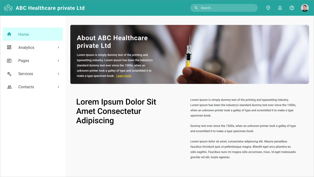 Sample Website of Healthcare Executive App