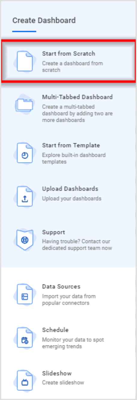New dashboard tile in home page