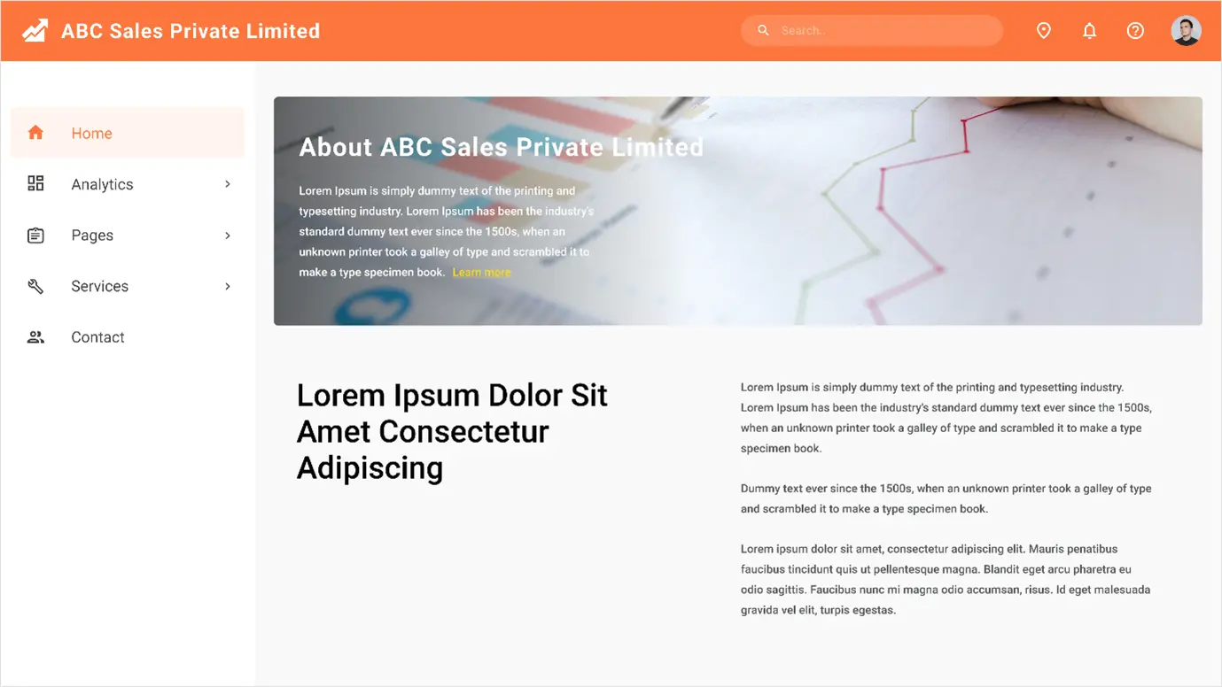 Sample Website of Sales Department