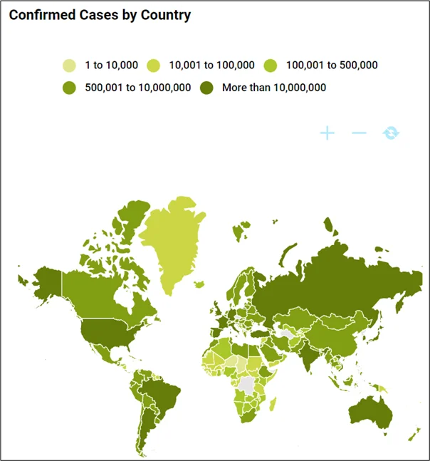 Confirmed Cases by Country Map