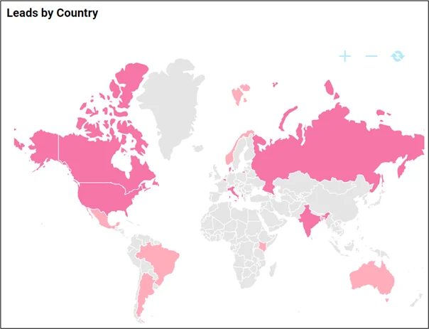 Leads by Country Map