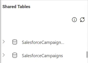 Viewing shared tables