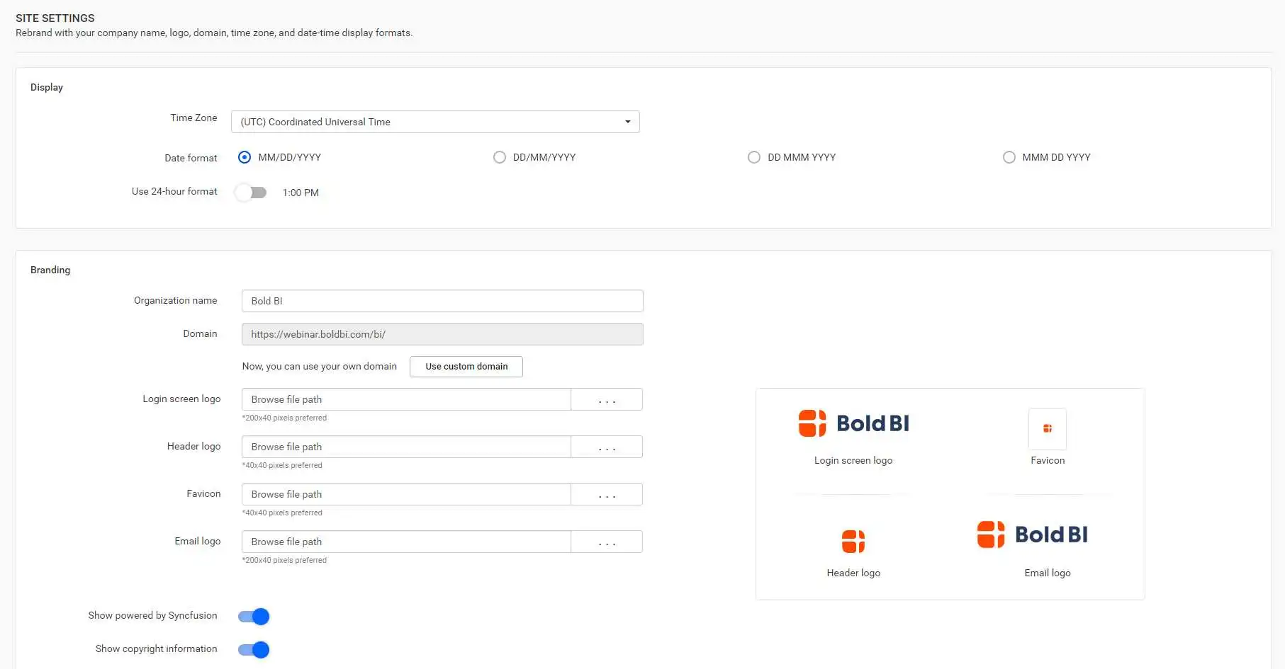 White labeling in Bold BI