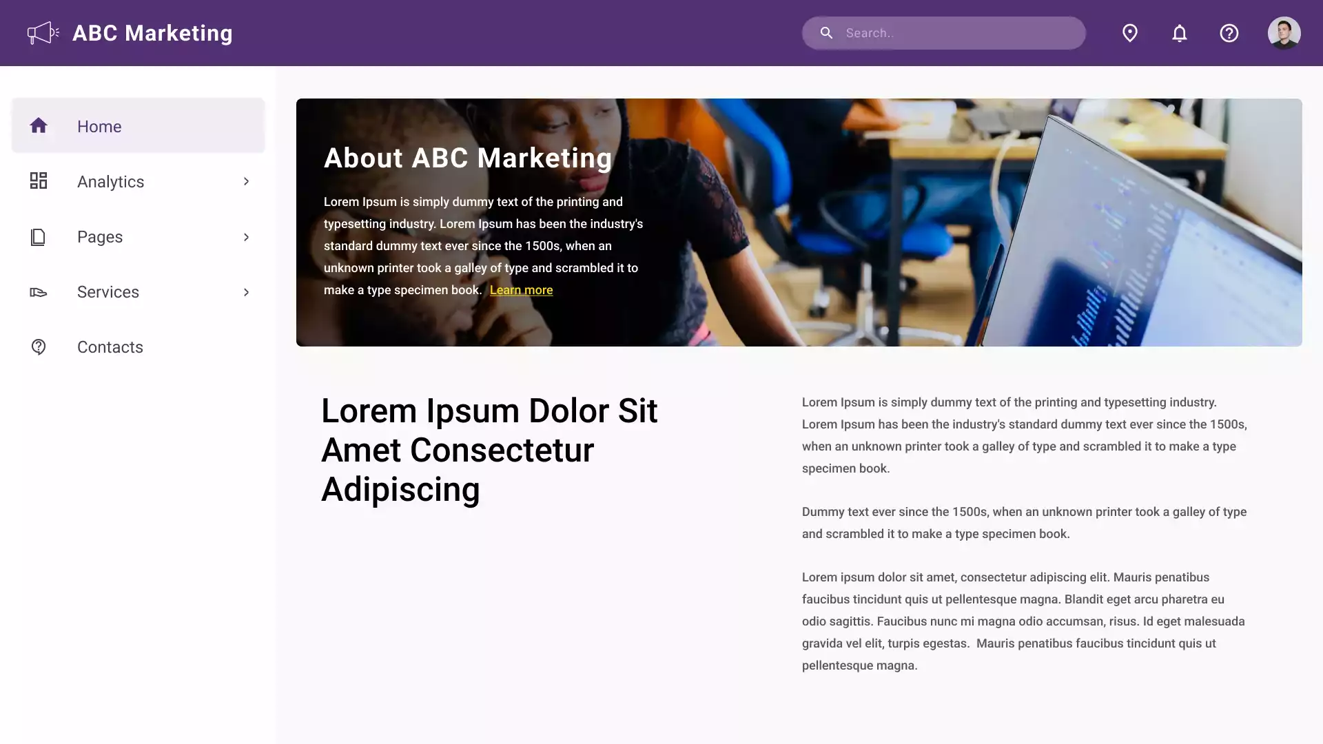 Sample Website of a Marketing Company