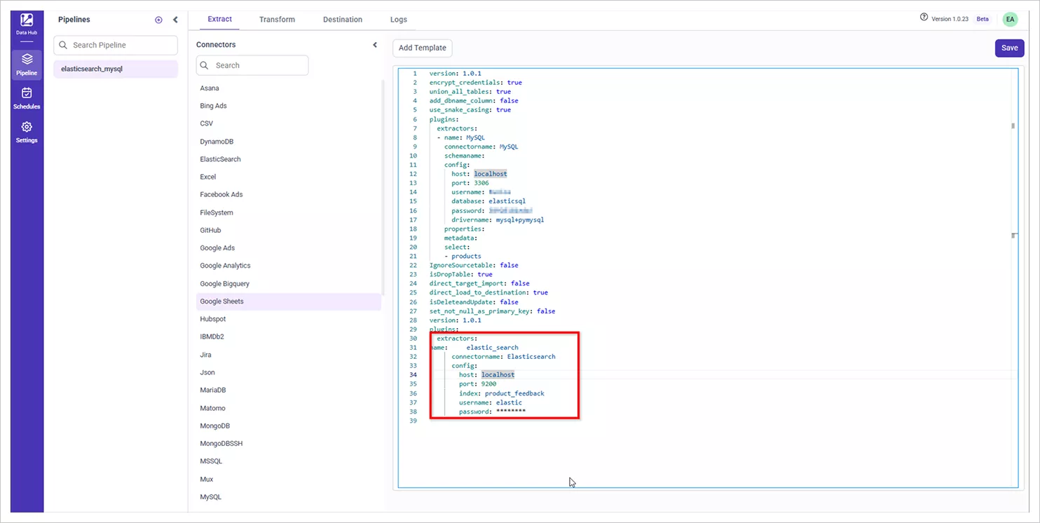 Add Elasticsearch data in Bold Data Hub