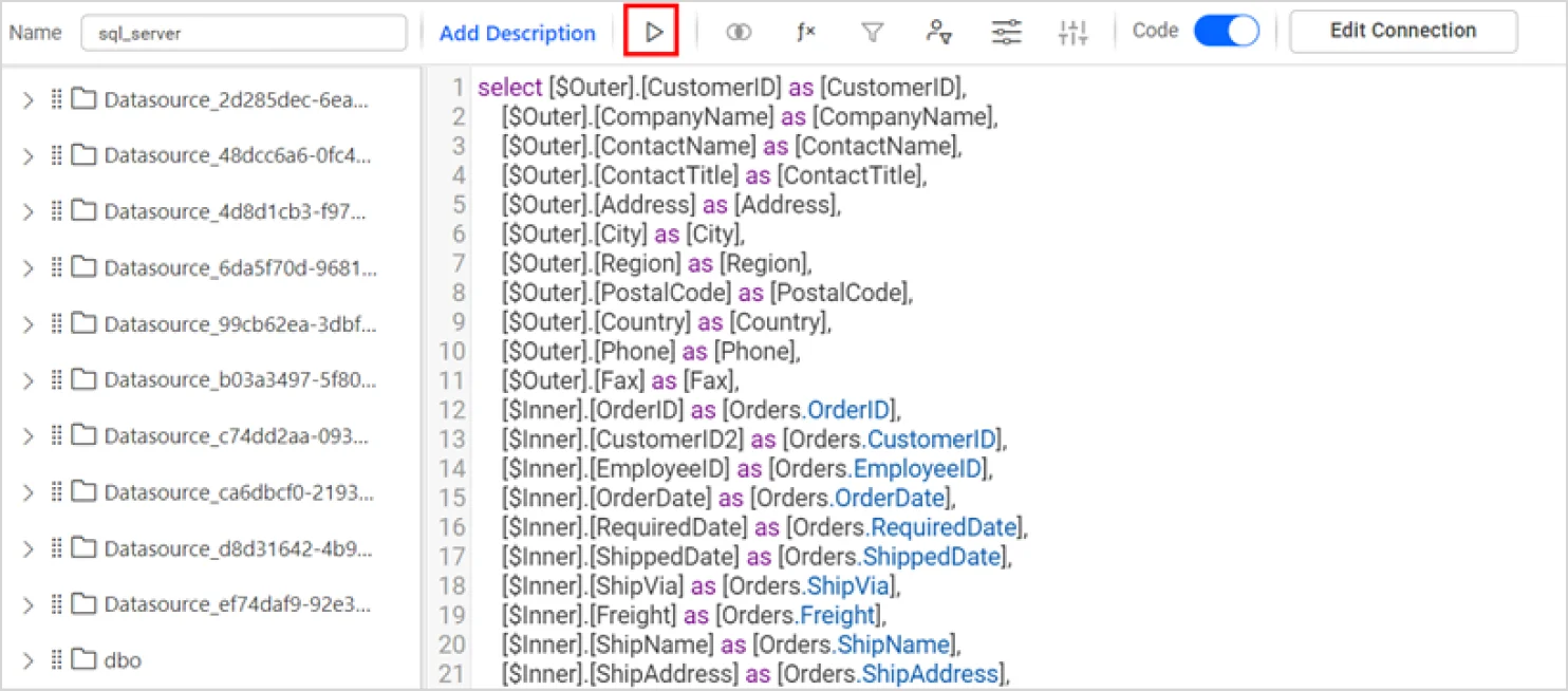 Click Run to Execute the Query